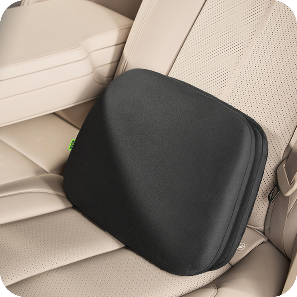 (draft) cicido set headrest & lumbar support mobil dual feel cooling memory foam set sandaran kepala & pinggang mobil premium